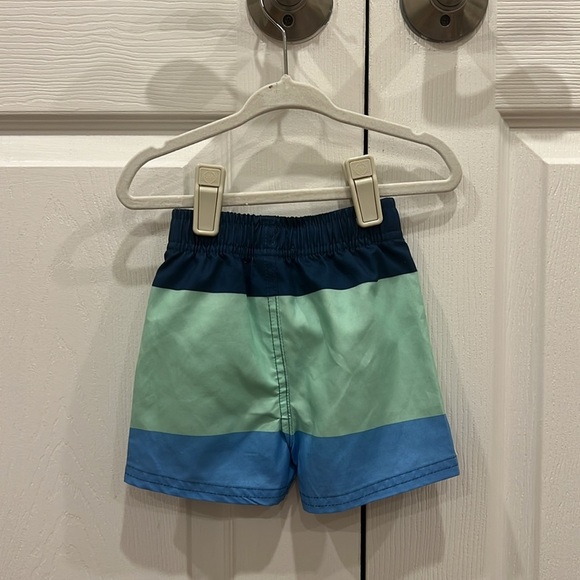 BUNDLE (2) RuggedButts Swim Trunks Colorblock Striped Baby Boy Size 3-6 Months - Picture 3 of 10